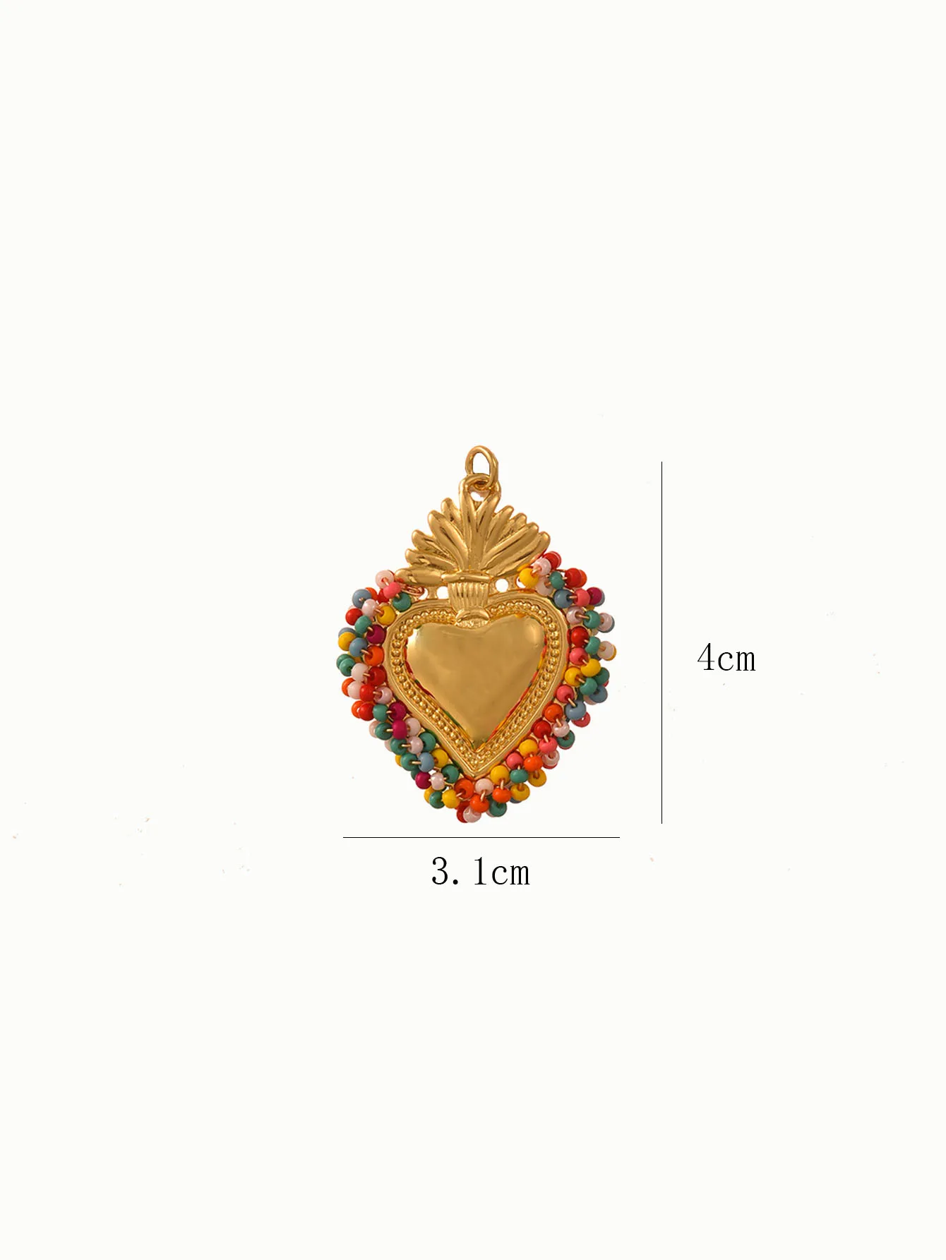 New high appearance level fashion alloy rice bead woven metal Love pendant ladies color DIY earrings necklace jewelry accessorie