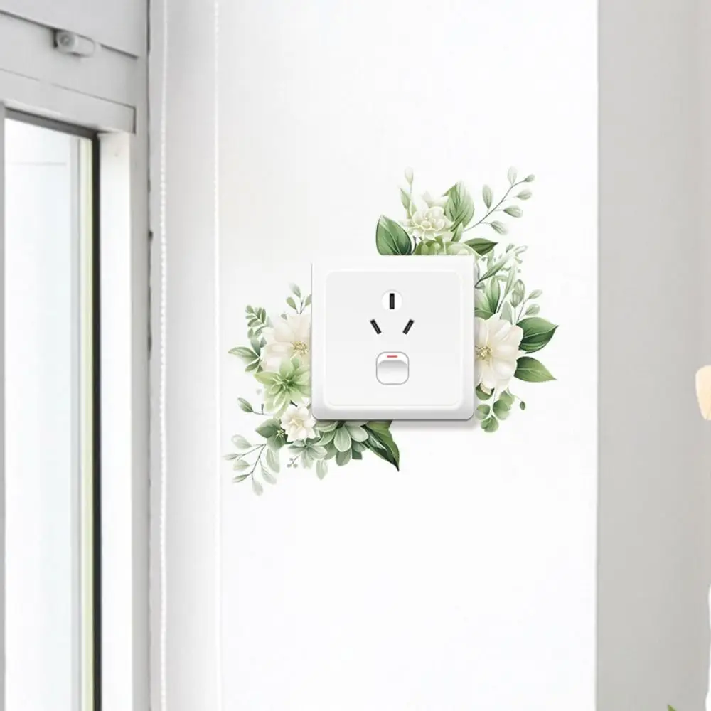 Leaf Green Plant Switch Wall Sticker PVC Removable Wide Application DIY Flower Leaf Switch Wall Sticker Home Decoration Decal