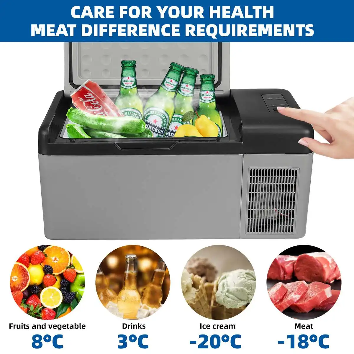 15L 25L Portable Mini Freezer Fridge 45W Compressor Small Car Refrigerator Cooler for Outdoor Camping Picnic