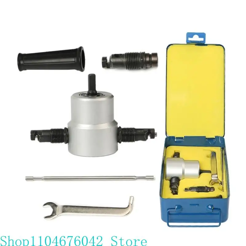 

5asd Nibble Metal Cutting Double Head Sheet Nibbler Cutter Tool Drill Attachment Cutting Tool