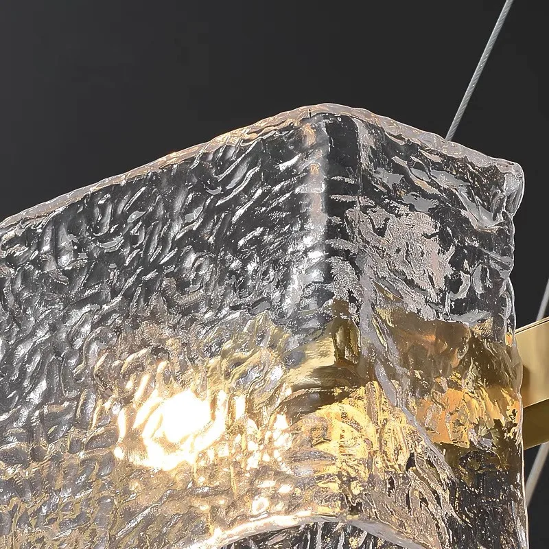 Modern Led Luster Water Ripples Glass Chandelier Light For Living Room Restaurant Bedroom Kitchen Island Bar Luxury Hanging Lamp