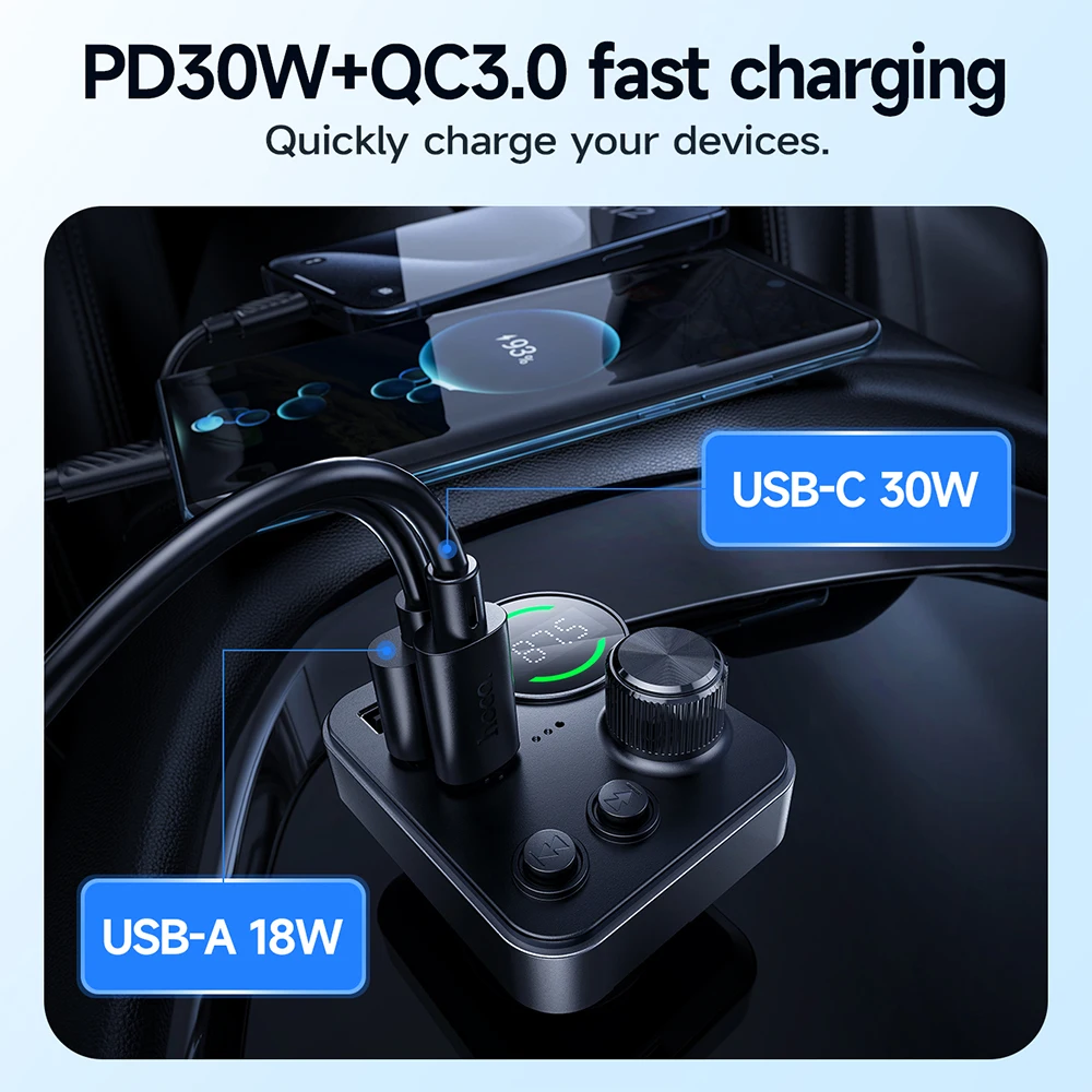 Trasmettore FM 5.0 per auto compatibile Bluetooth 4.2A Adattatore caricabatterie rapido doppio USB K vivavoce wireless per auto lettore musicale Trasmettore FM 5.0 per auto compatibile Bluetooth 4.2A Adattatore caricabatterie rapido doppio USB K vivavoce wireless per auto lettore musicale