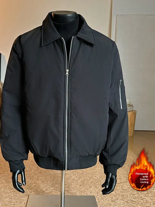 

Bla American Sle Pilot Jaet Men's Cotton Coat Winter Thi Wide Fit Bomber ort Outerwear Youth Faion Polyester Fiber