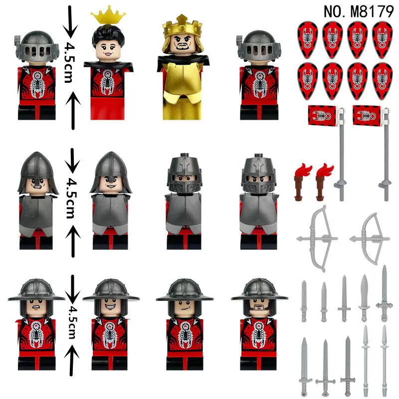 

M8180 Medieval Army King and Queen Action Figures Blocks Mini Figurine Dolls Bricks Set Children Toys Christmas gift