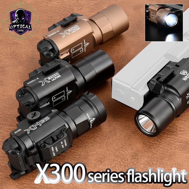 

WADSN X300/X300 U/X300UH-B/X300V/XH35 Metal LED White Light Flashlight Airsoft Pistol Light Mounr Glock Handgun Lamp WADSN Mark