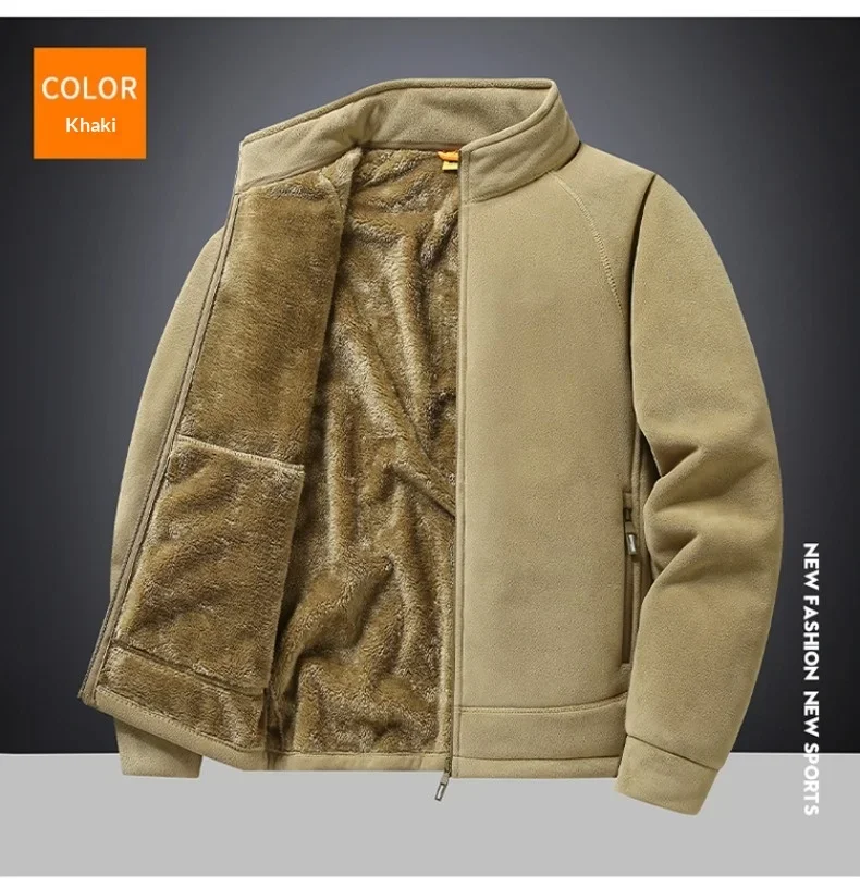 Dicke Fleece-Militärjacken für Herren, Herbst-Winter, warm, winddicht, lässige Parka-Mäntel, Streetwear, Vintage, schwere Oberbekleidung, Parkas – Detail 11