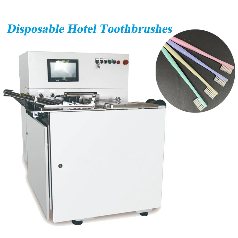 Hotel Toothbrush Tufting Machine with Built-in Trimming Unit for Personal Care Product Manufacturing