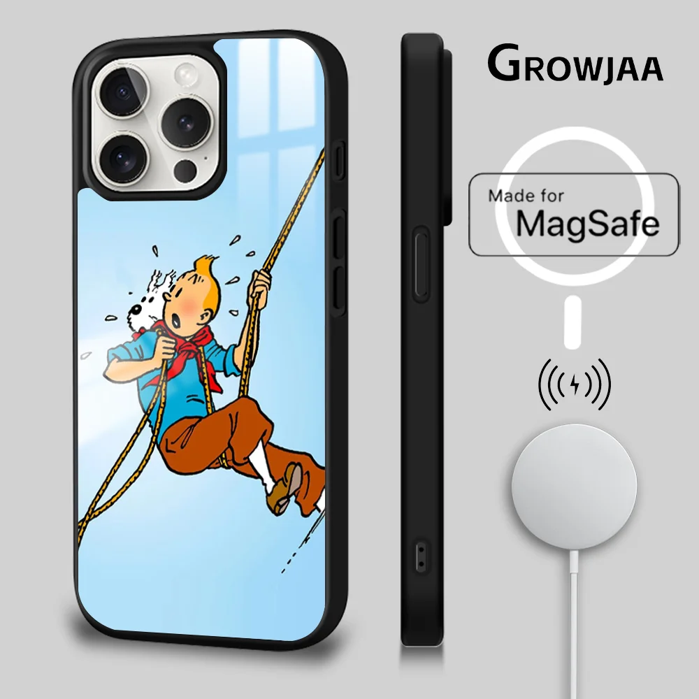 Classic The A-Adventures Of T-Tintin Phone Case For iPhone 16 15 14 13 12 11 Pro Max Plus Mini  Mirror Wireless Magnetic Cover