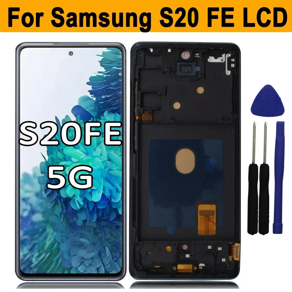 Top! AMOLED For Samsung Galaxy S20FE LCD Display Replacement for Samsung S20 FE 5G G781 G780 G781B Touch Screen Ditigitizer