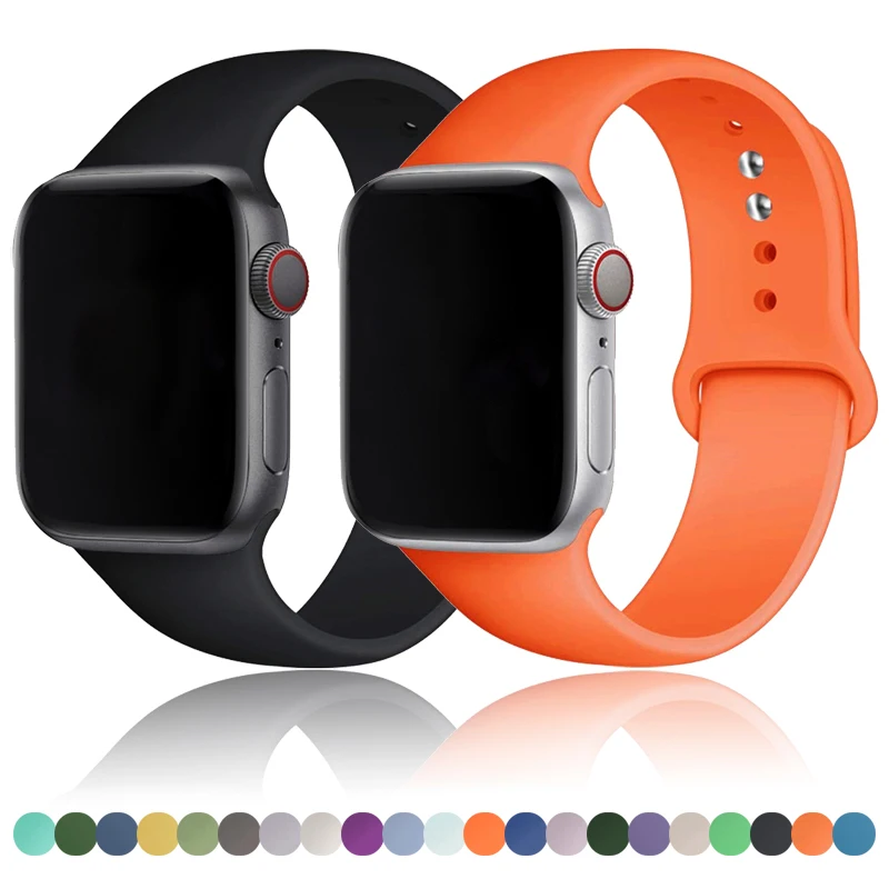 Silicone Strap For Apple Watch Band 46mm 42mm 44mm 45mm 49mm 41mm 40mm 38mm bracelet iwatch Series 10 9 8 Ultra 7 se 3 4 6 Band