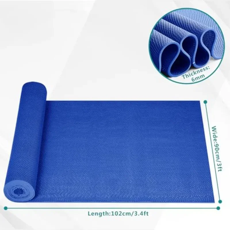 Anti Slip Drainage Mat PVC Pool Mat Outdoor Indoor Parking Mat Suitable for Bathroom, Vehicle, Commercial Kitchen Blue