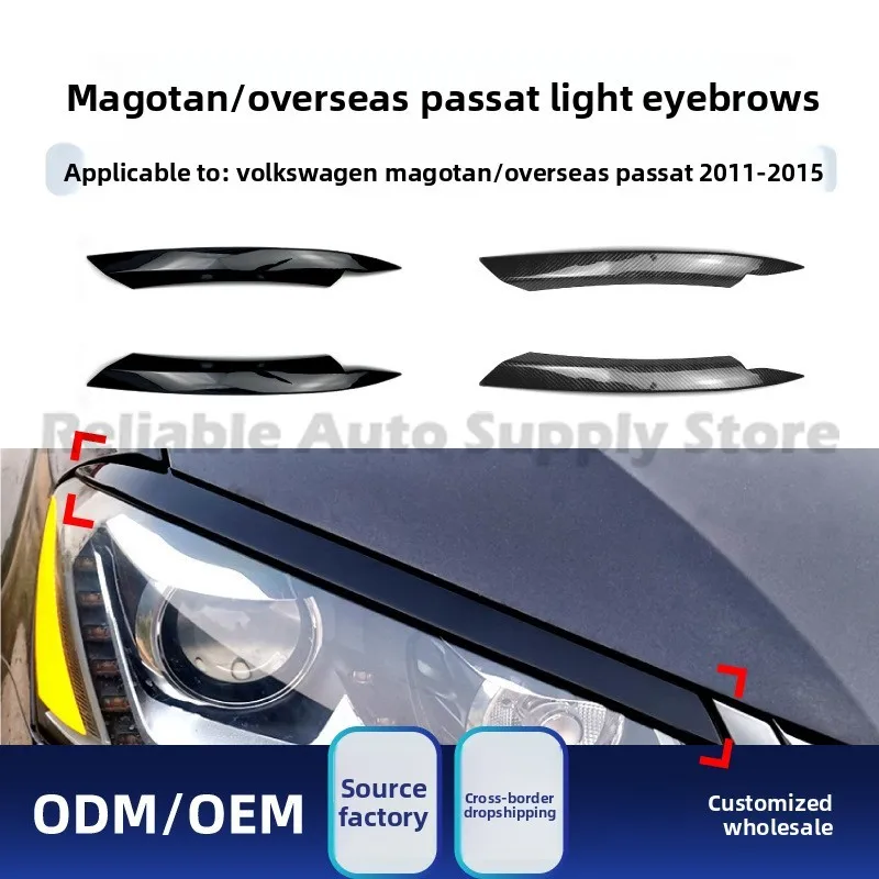 

For Volkswagen Magotan Passat B7 2011-15 Front Headlight Eyebrow Decal Sticker Stylish Upgrade Perfect Fit Durable Design