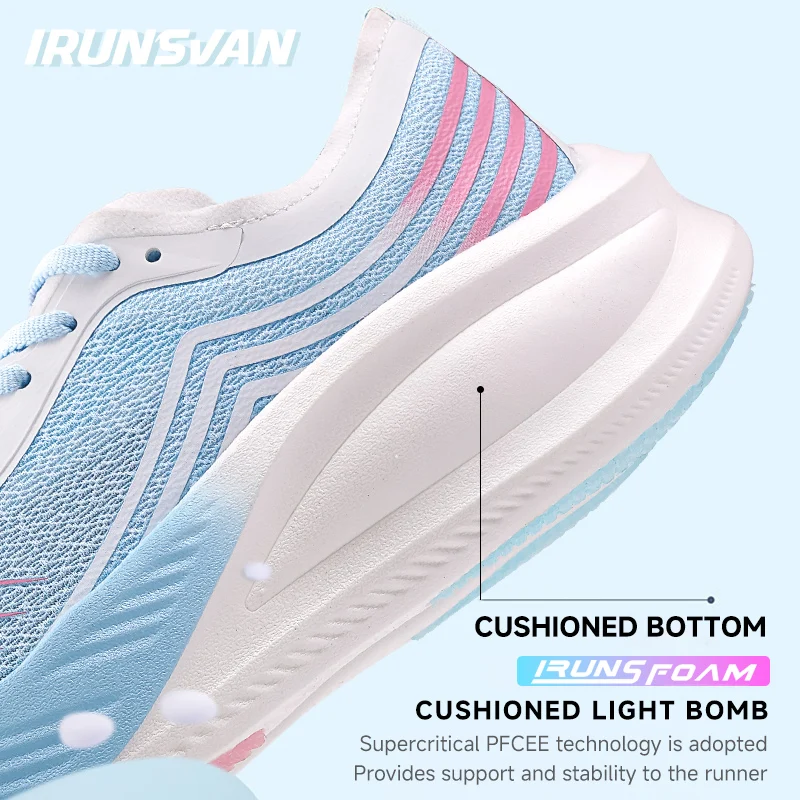 IRUNSVAN Male Sneakers Simple Men's Casual Shoes Nylon Carbon Plate 2024 Non-slip Mens Shoes Breathable Man Running Shoes