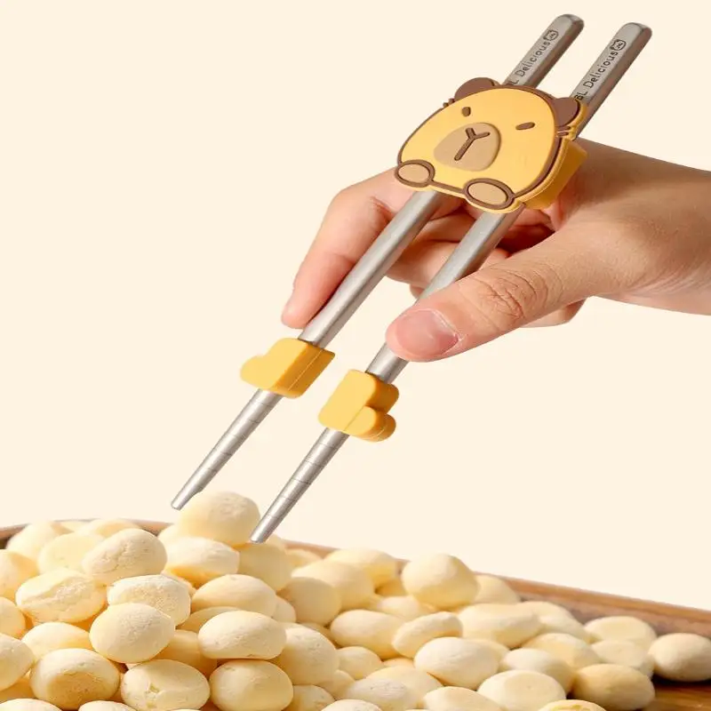 Chopstick Helpers For Kids Silicone Chopsticks Training Helper Capybara Connector Washable Trainer For Eating Beginner Home Kids