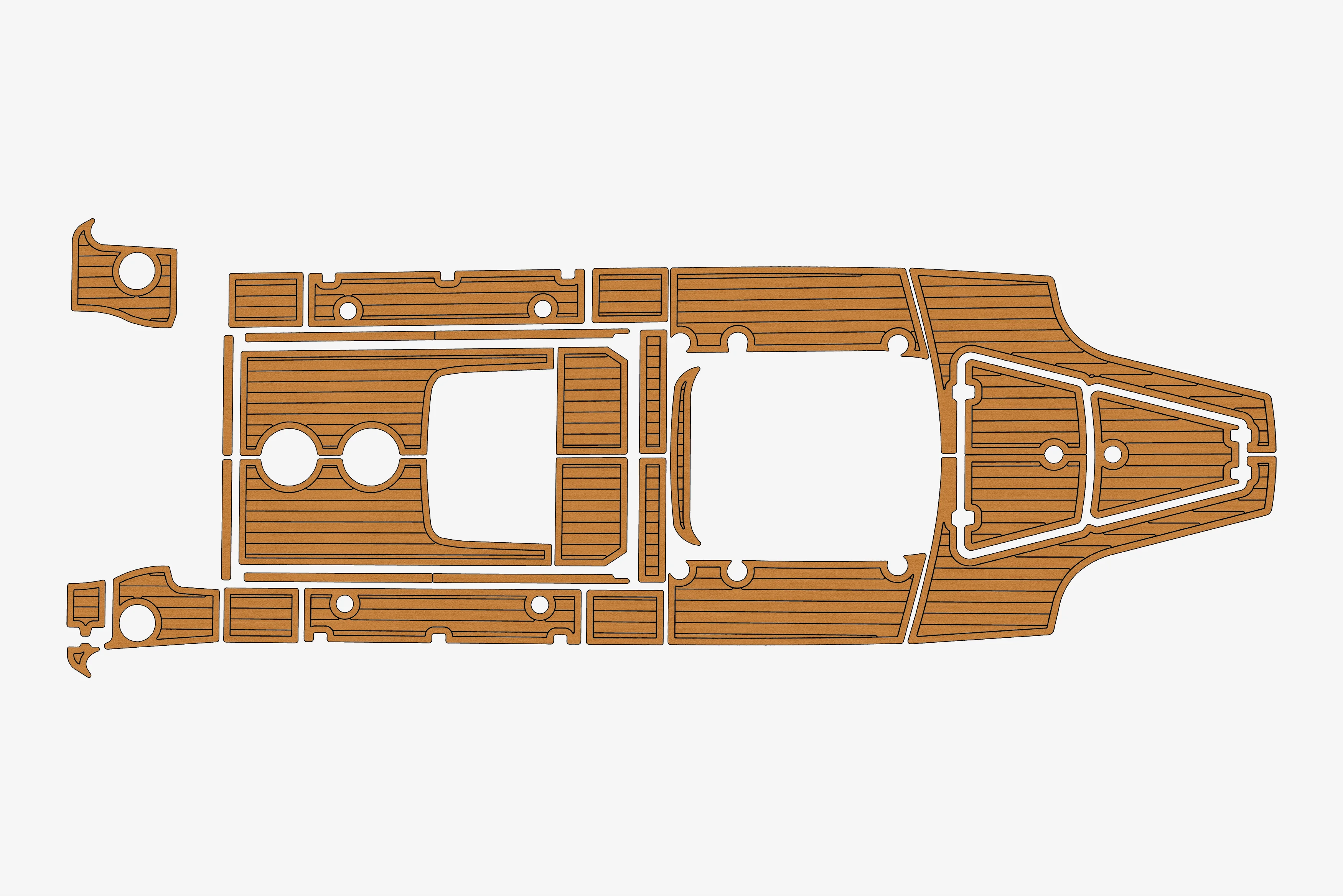 

Self-Adhesive faux Teak EVA Marine Mat-2008 Boston Whaler 320 6mm (1/4") Non-Slip Boat Decking for Cockpit