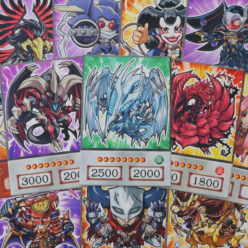 24pcs/set Yu-Gi-Oh 5ds Era Chibi Art Cards Synchro Monsters Anime Orica Classic Nostalgic Game Collection Paper Card