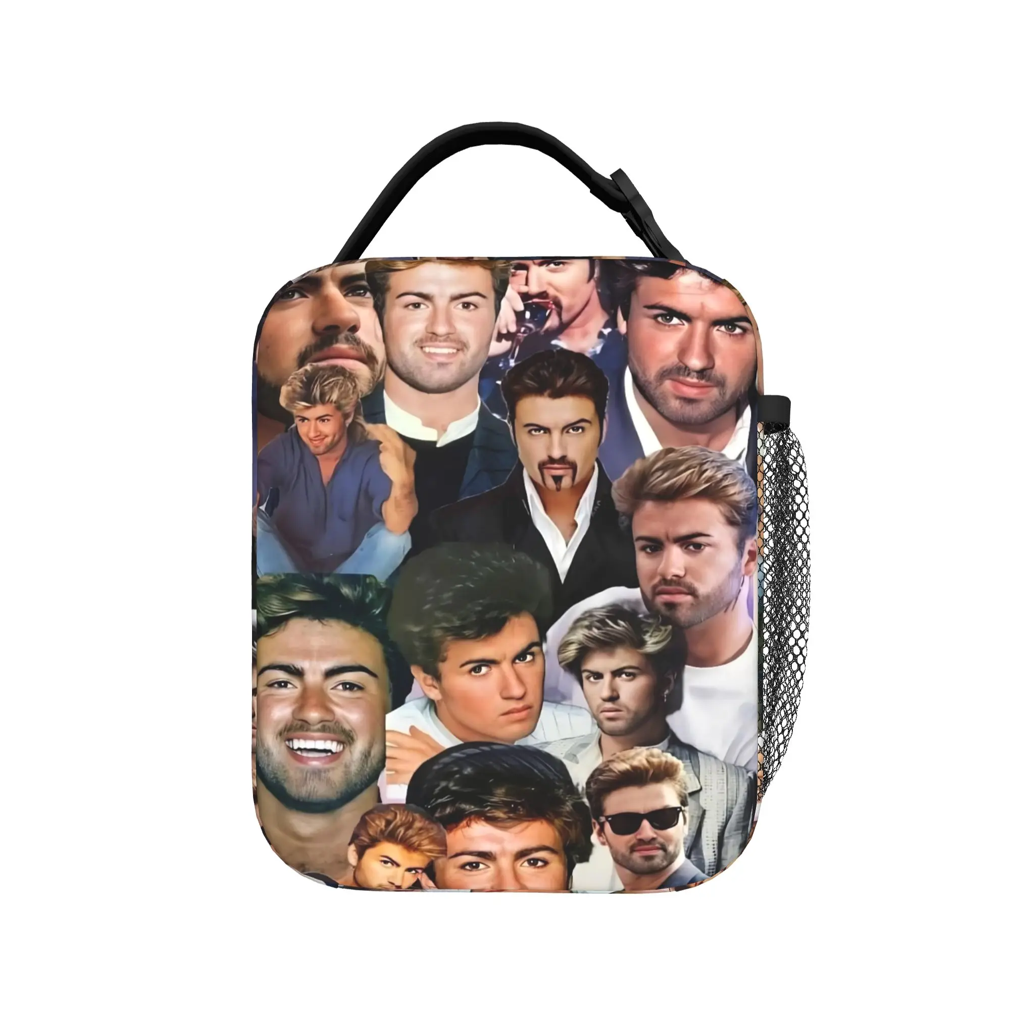 George Michael British Singer Lunch Bag  Leisure Lunch Box For Men School Portable Cooler Bag Oxford Print Tote Food Bags