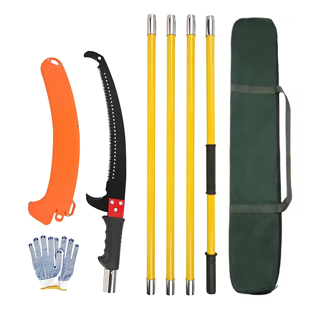 4M High Branch Saw Manganese Steel High Branch Trimmer Fruit Tree Home Garden Pruning Tool Insulated High Altitude Pruning Saw