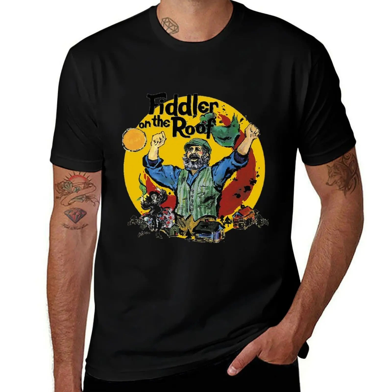 Musical Movie Fan Gift: Fiddler On The Roof Music for Men T-Shirt Work Outdoor Short Sleeve Tee T-Shirt