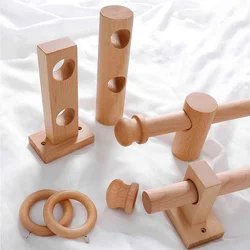 Solid Wood Curtain Roman Rod Bracket Curtain Rod Base Top-mounted Hook Frame Curtain Support Frame Fixed Accessories