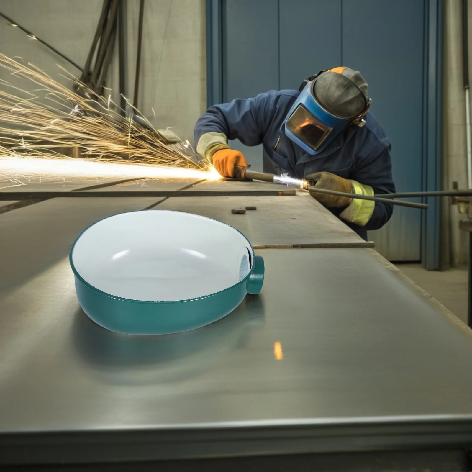 Paralume ovale verde per banco da lavoro Paralume di ricambio per officina con copertura leggera industriale resistente al calore in lega di alluminio