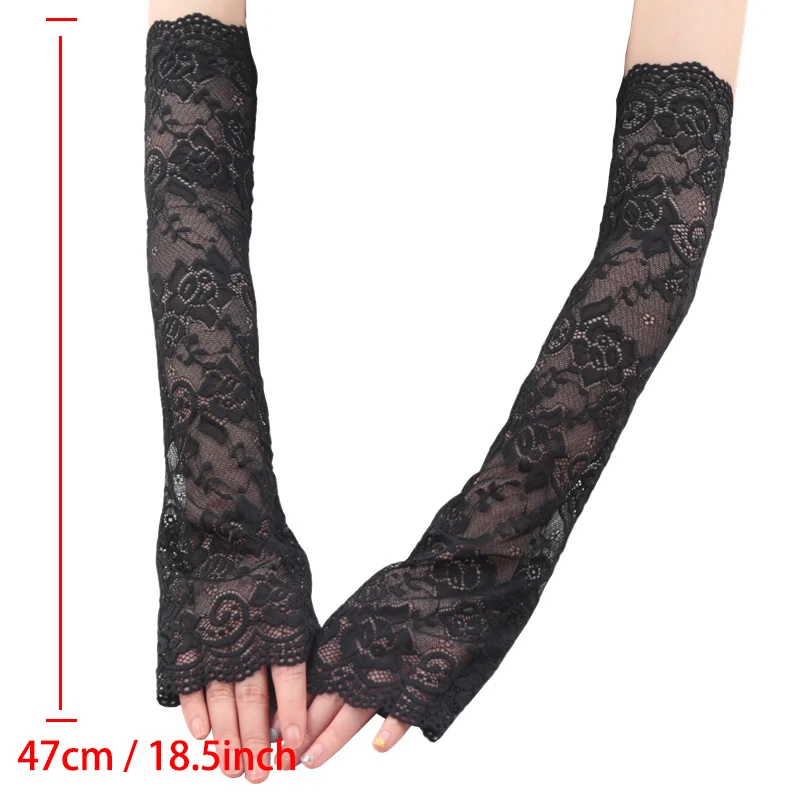 Dünne Spitzen-UV-Sonnenschutz-Ärmel für Damen, Sommer-Armschutz, Armstulpen, Schutzhandschuhe, Kühlende Armstulpen, Fahrerhandschuhe – Detail 2