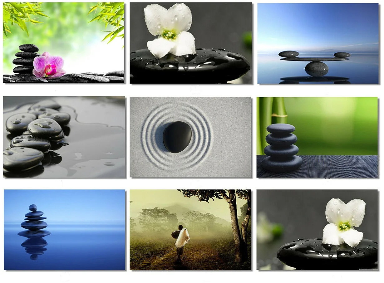 

15style Choose Zen Stone Garden Rocks Spa PICTURE Art Film Print Silk Poster 24x36inch