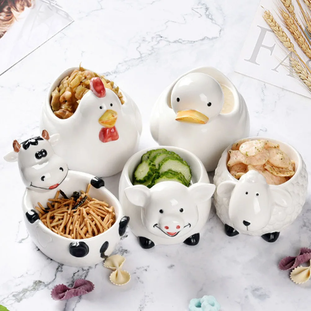 

Cute Chicken Bowl Kids Food Grade Ceramic Cartoon Design for Sushi Salad Fruit Soup Storage Household Tableware Home Decor Bowl