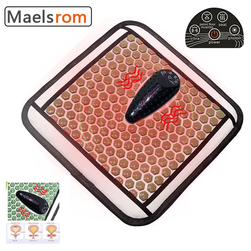 Natural Germanite Prostate Vibration Massage Mat Infrared Heating Pelvic Floor Muscle Massage Health Care Postpartum Recovery