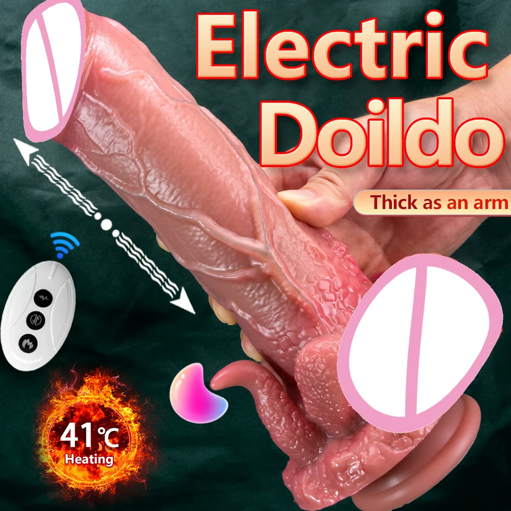 New Huge Dildo Vibrator Swing Heating Soft Silicone Sex Machine Sex Toys Dick Realistic Wireless Telescopic Dildo For Women