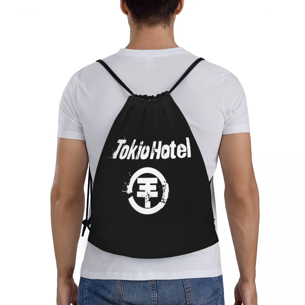 Custom Tokio Hotel Muziek Trekkoord Tas Vrouwen Heren Lichtgewicht Pop Rock Sport Gym Opslag Rugzak