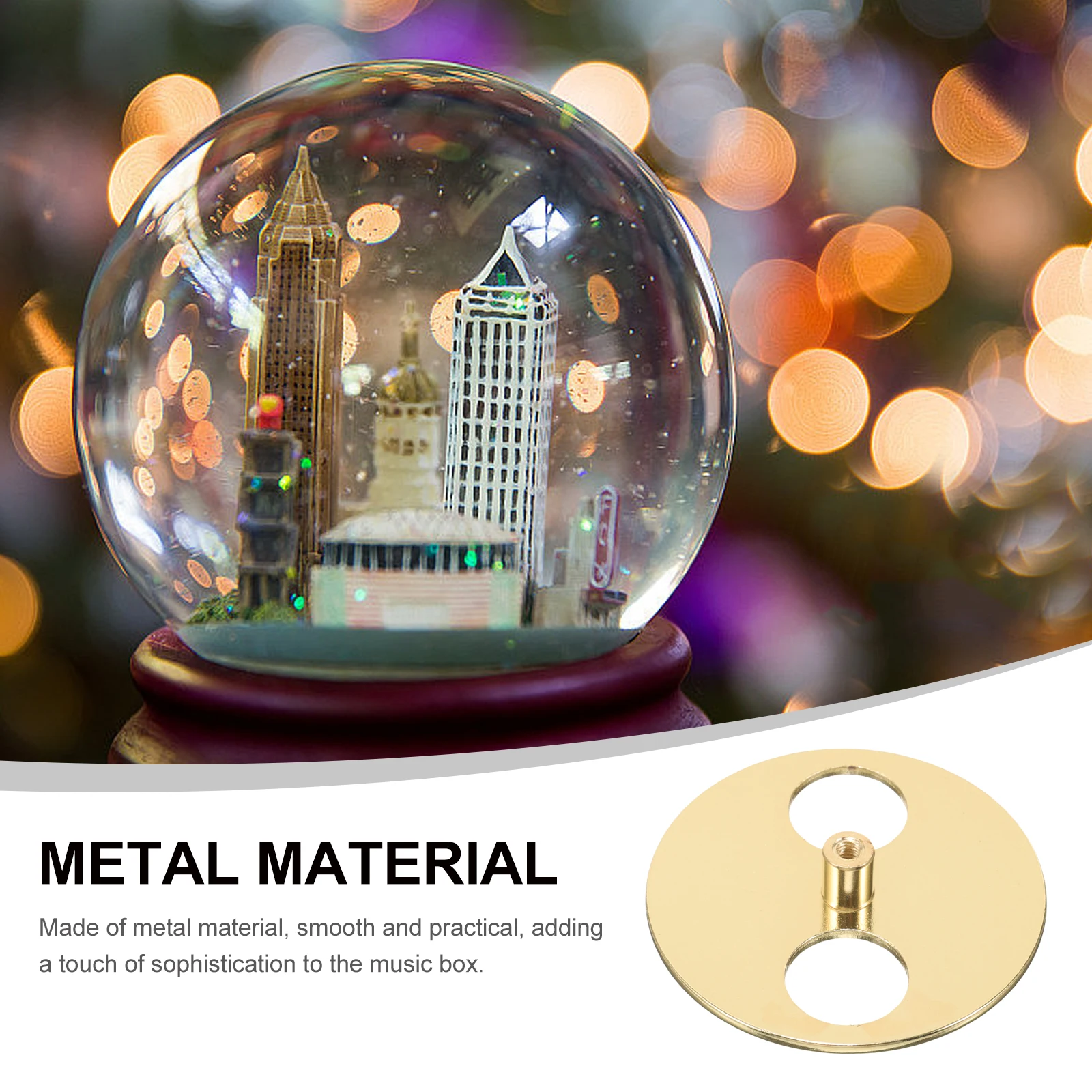 

2pcs Music Box Accessories Metallic Gold Mirror 55x10mm Base DIY Parts for Winding Key Replacement Toy Hardware