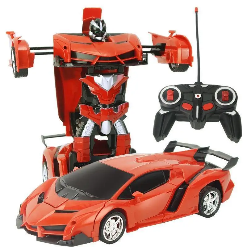 1: 18 Quattro canali Una chiave di ricarica Telecomando Trasformabile Auto Robot Giocattolo per bambini Resistente agli urti
