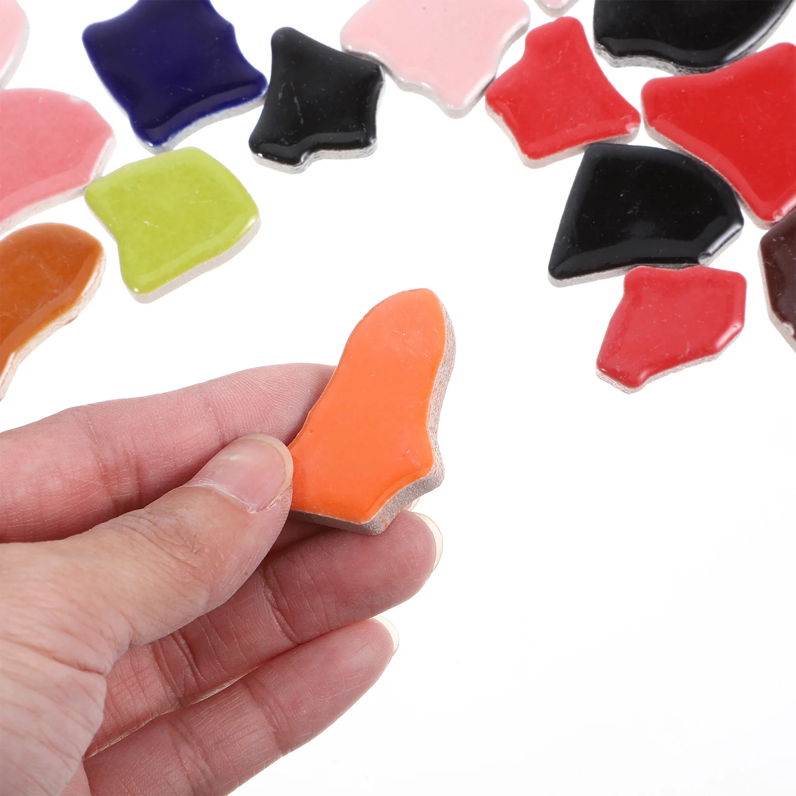 

Ceramic Mosaic Tiles 1000g DIY Craft Kits Sturdy Materials for Art Projects Ceramic Tile Assortment