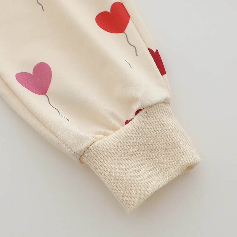 2-teiliges Baby-Outfit für Frühling und Herbst mit Liebesballon-Print, Modisches Langarm-Hosen-Set, Lässige Bequeme Kleidung – Detail 6