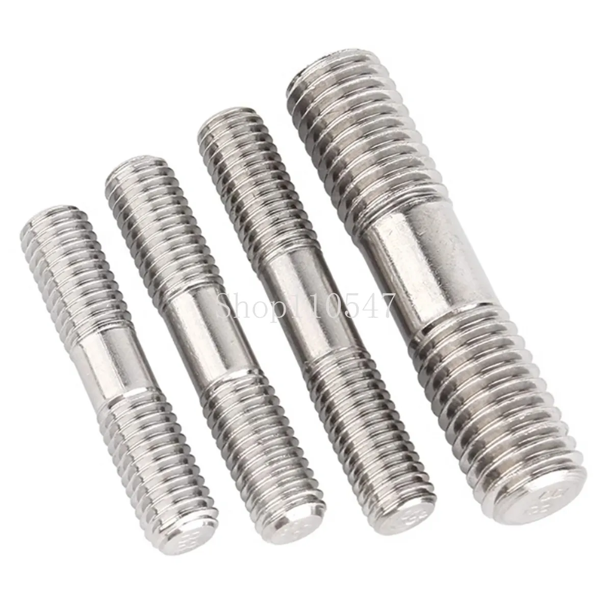 304/316 Stainless Steel Dual Head Thread Bar M3 M4 M5 M6 M8 M10 Double End Bolts Double End Thread Rod Stud Bolt Tooth Stick