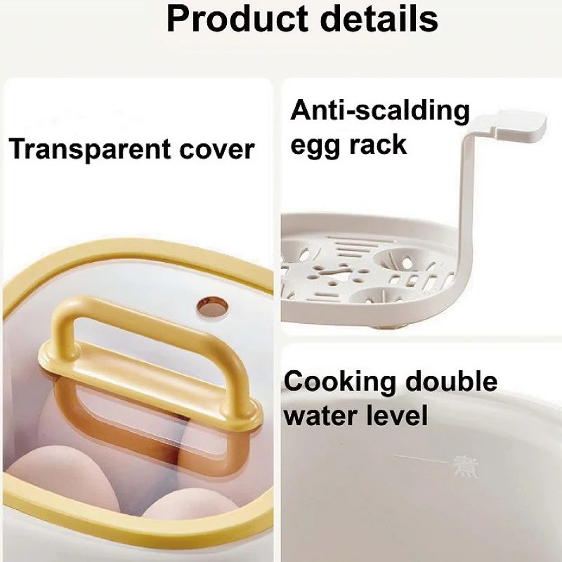300W Smart Egg Cooker Dormitory Fast Breakfast Machine  24h Reservation Electric Steamer Food Heater Multi-function Cooker 220V