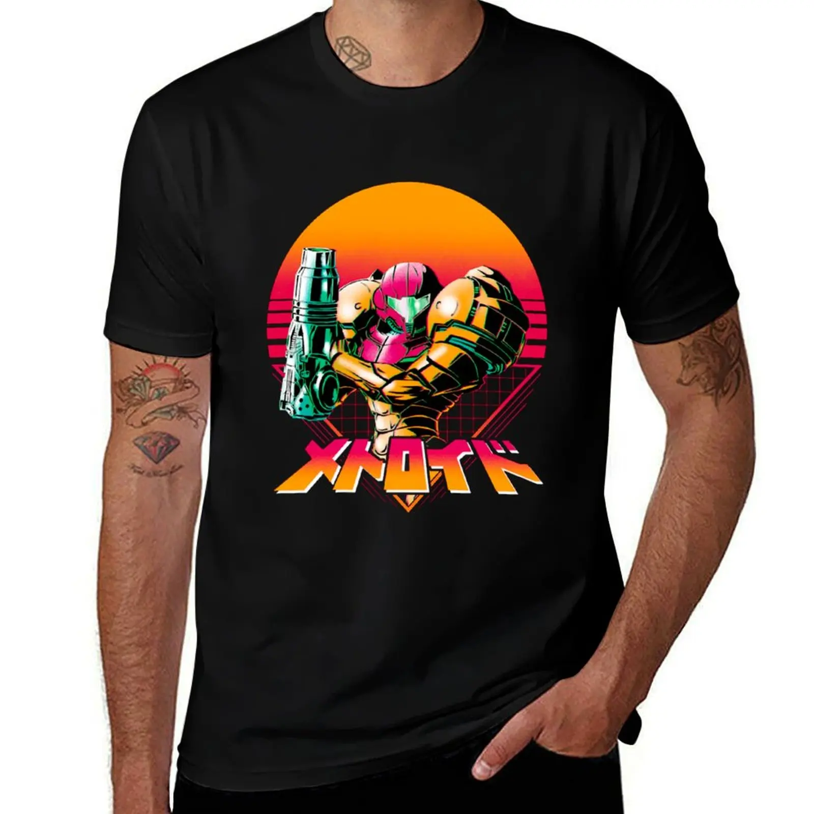 Metroid Dread Samus artwork Vintage T-Shirt Casual Graphic Print Tee