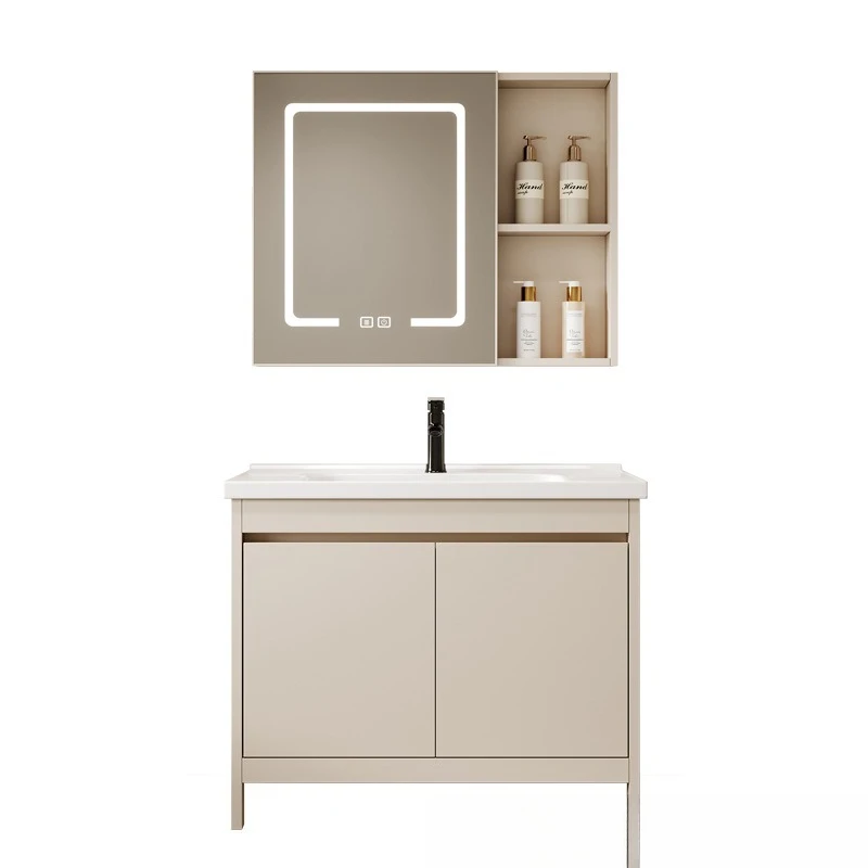 

Space aluminum bathroom cabinet combined integrated washbasin