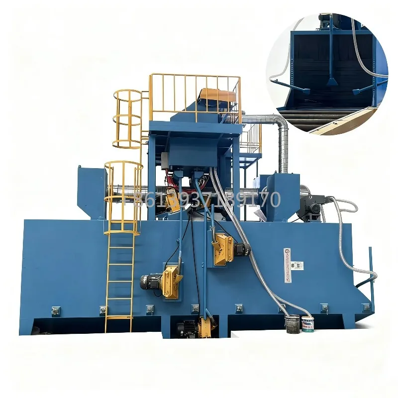 Steel Structure H Beam Angle Square/Round Pipe Shot Blasting Machine with Manual Cleaning Engine Motor Gearbox Core Components