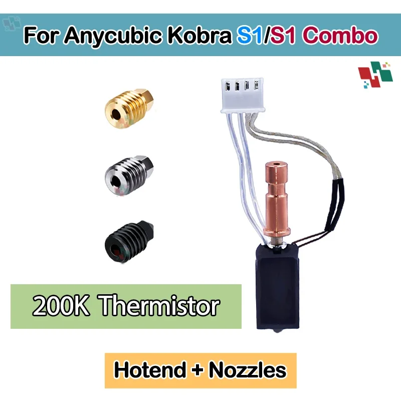 

For Anycubic Kobra S1 Hotend Ceramic Upgrade Hotend For Kobra S1 Combo Head S1C 3d Printer 24V 48W 200K Rapid Heating