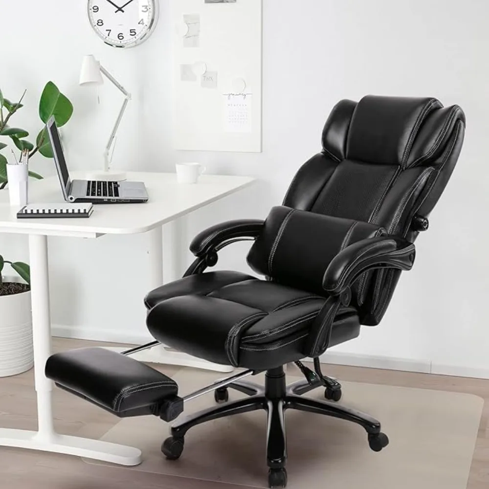 COLAMY Big and Tall Office Chair 350LBs with Footrest, Ergonomic High Back Design with Adjustable Backrest, Removable