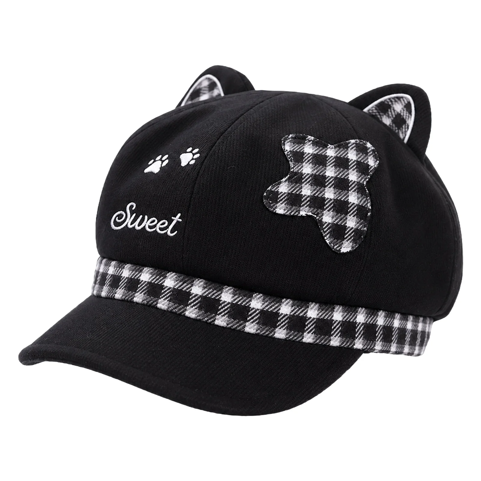 1pc Cat Ear Beanie Cute Knitted Hat Women's Warm Winter Cap Face Framing Style for Commuting Students Soft Polyester