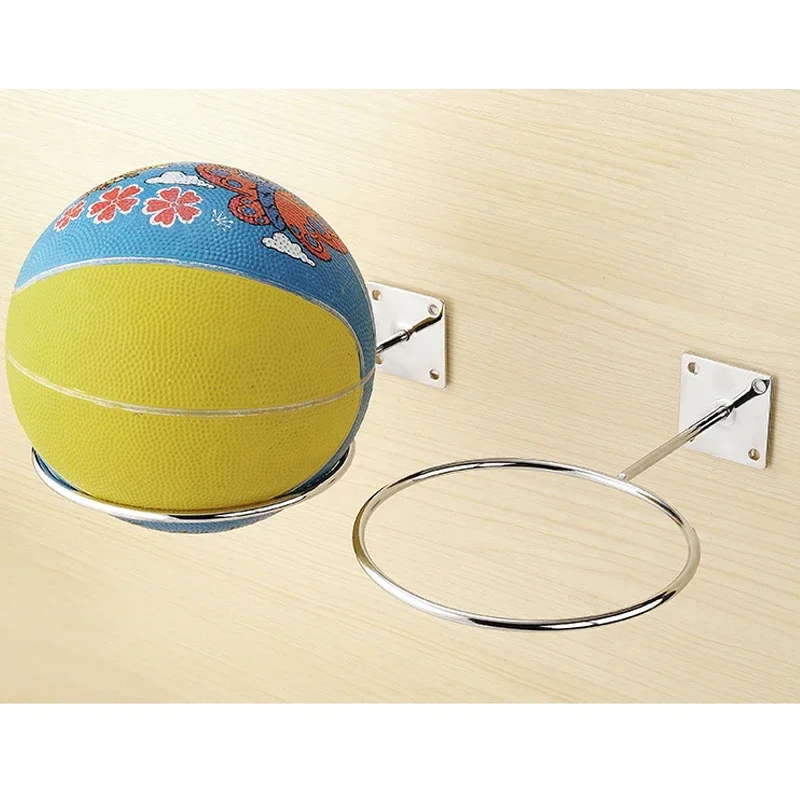 4Pcs Wall-mounted Basketball Rack Simple Wrought Iron Home Football Basketball Storage Rack Home Decoration Fixed Ball Holder