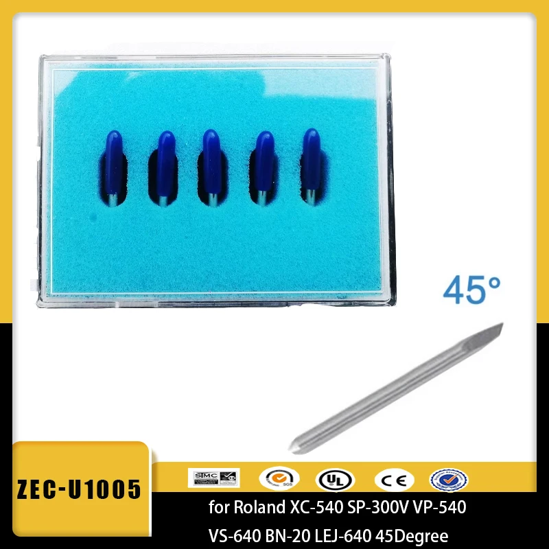 5Pcs Roland Cutter Knife Blade ZEC-U1005 Cemented Carbide Blade for Roland XC-540 SP-300V VP-540 VS-640 BN-20 LEJ-640 45Degree