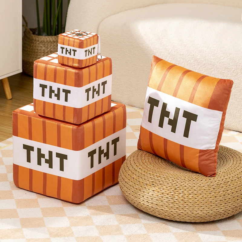 Nice Tnt Plush Pillow Cube Toy Key Chain Pendant Soft Plush Stuffed Toys Xmas Birthday Gifts For Kids Spoof Decoration