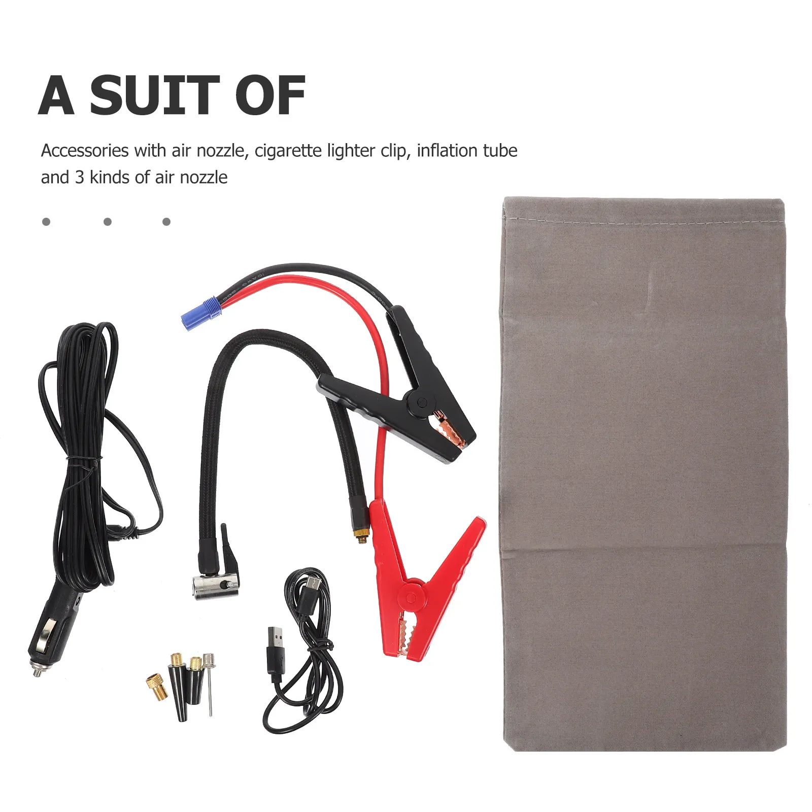 1Set Portable Vehicle Jump Starter Tire Inflator Battery Booster Emergency Flashlight Digital Display Compact Lightweight Power