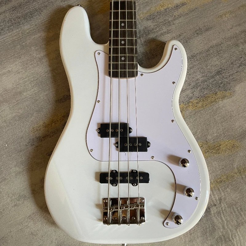 Clear White PB Bass Guitar Two Split Humbucker Pickups Classic Precision Shape For Jazz Funk Band Performance Free Shipping