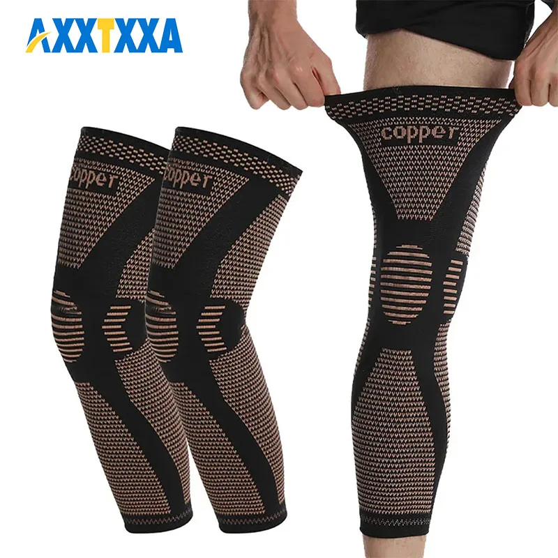 1/2Pcs Full Leg Sleeves Long Compression Leg Sleeve Knee Sleeves Protect Leg, for Man Women Basketball, Arthritis Cycling Sport