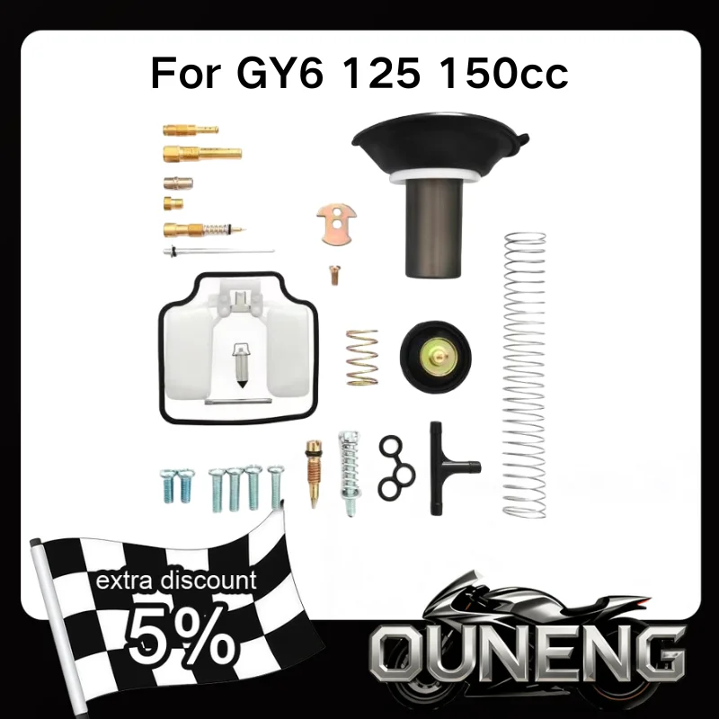 

For GY6 125 150cc PD24J Motorcycle Carburetor Repair Kit With Plunger Diaphragm Needle Valve Gasket Air Screw ATV Kart Scooter
